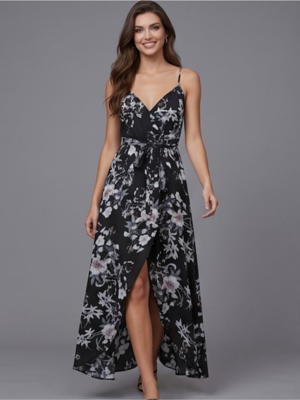Boho Belted Floral Print Cami Dress